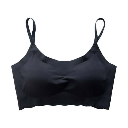 

REORIAFEE Comfortable Bra for Women Bra Wire Free Underwear Bra Everyday Underwear Black XXL