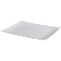 9 inch White Pearl Rectangle Dinner Plate – Elegant Disposable Plastic Dinner Plate for Weddings, Parties, Catering, and Buffets – Durable & Reusable Tableware – Food-Safe BPA-Free Design (30)