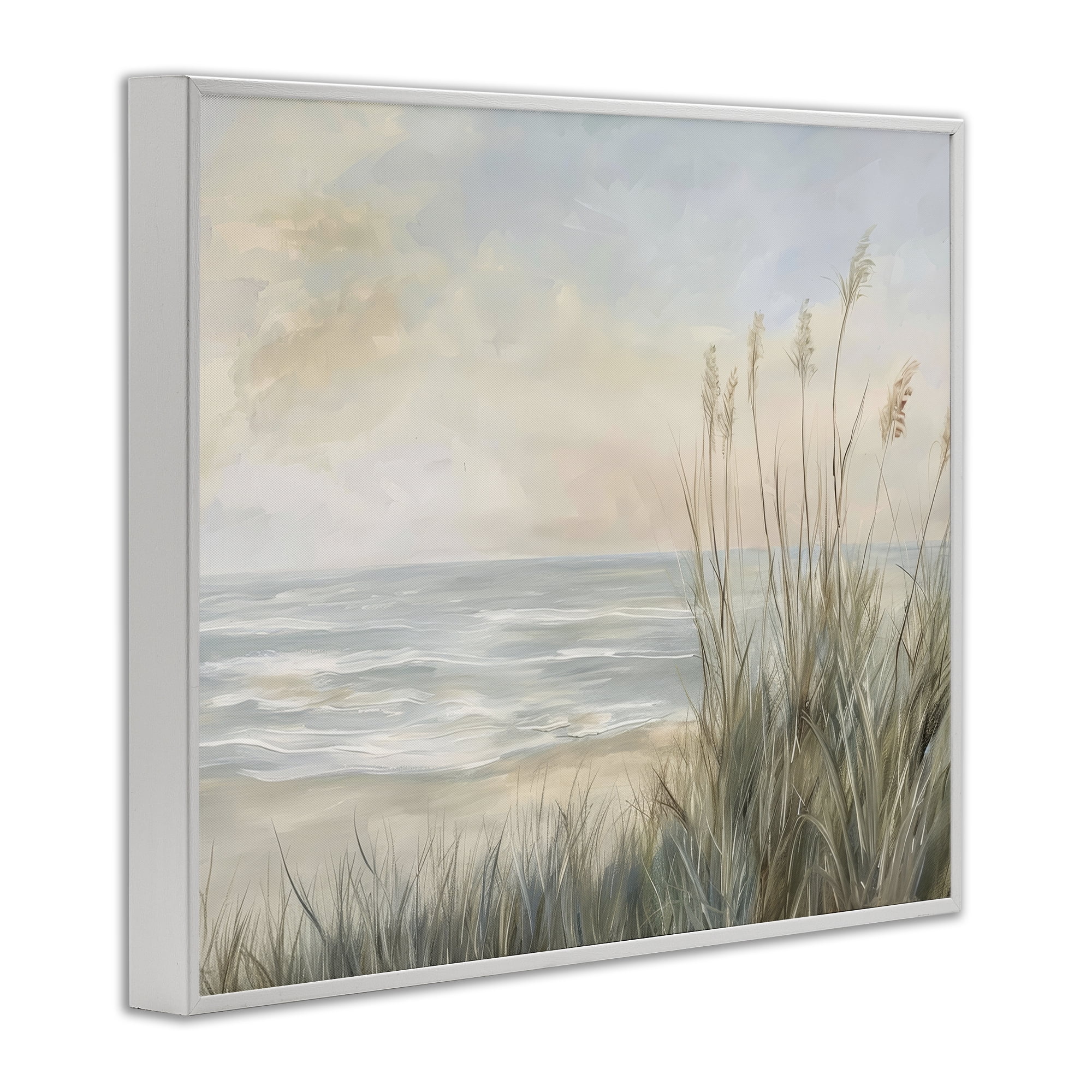 Stupell Industries Scenic Beach Dunes at Dawn White Framed Giclee Art, design by Petal Prints Design