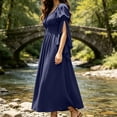 thumbnail image 4 of Women's Palace Dresses Long Sleeve Loose Solid Color Elegant Halloween Costume Party Dress, 4 of 7