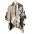 thumbnail image 2 of Femmes Hiver Chaud Surdimensionné Imprimé Couverture Cape Châles Cardigans, 2 of 9