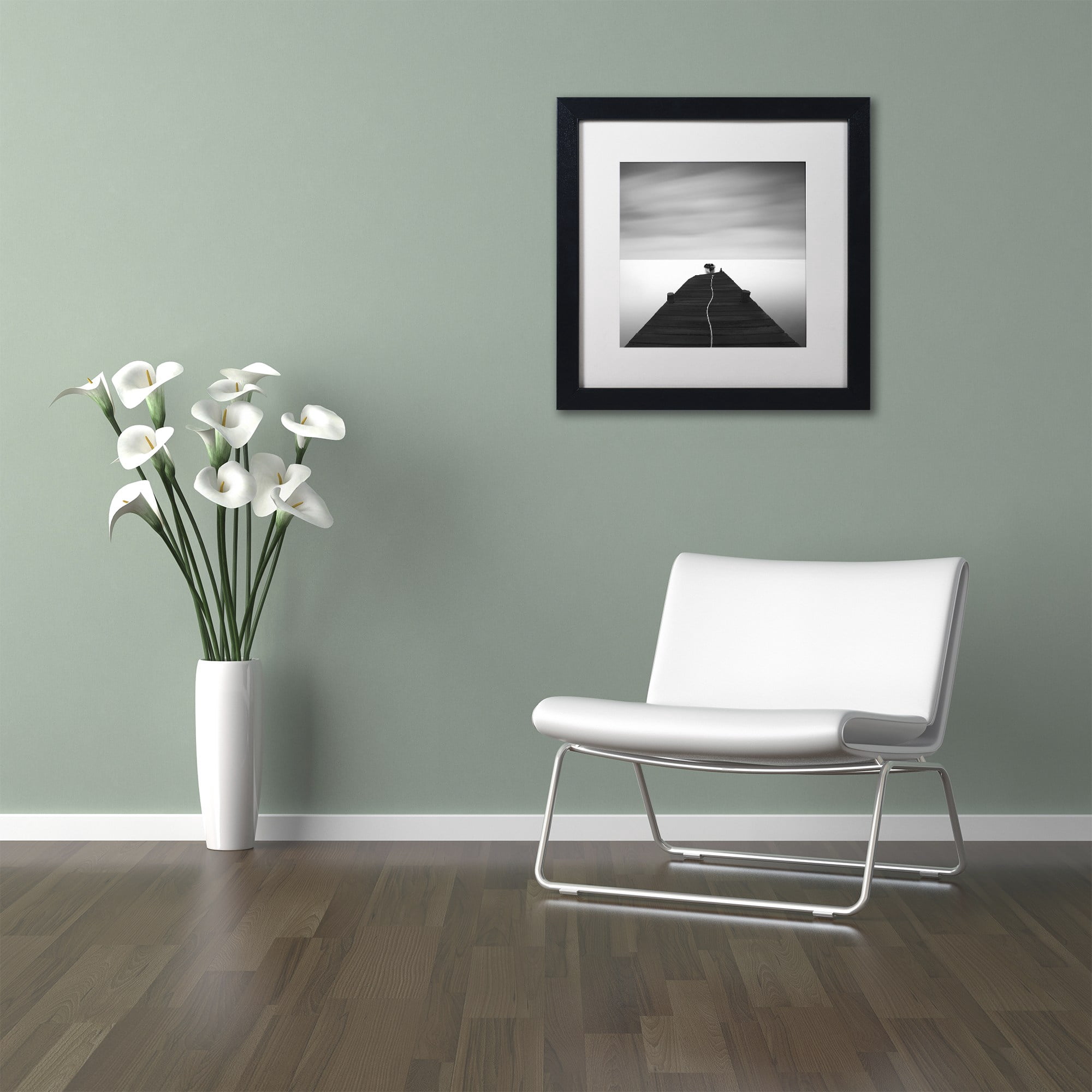 Trademark Fine Art "Free" Canvas Art by Moises Levy White Matte, Black Frame