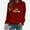 Wine, variant on DPTALR Women Comfortable Casual Squash Letter Printed Pullover Round-Neck Long Sleeve T-Shirt Blouse Tops