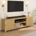 thumbnail image 7 of Fluted TV Stand for 80 Inch, Modern Entertainment Center with Storage, Wooden Media Console Cabinet with Fluted Door and Gold Handle for Living Room Bedroom, Natural Oak, 7 of 7