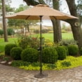 thumbnail image 3 of Hanover Monaco 9 Ft. Aluminum Table Umbrella with Long-Lasting, Fade and Weather-Resistant Fabric in Tan | MONACOUMB, 3 of 11