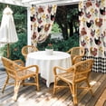 thumbnail image 4 of Outdoor Curtains for Patio Waterproof, Farmhouse Rooster Outdoor Privacy Panels Grommet, Vintage Watercolor Flowers Black Plaid Blackout Outside Curtains for Porch/Cabana 54"x84", 2 Panels, 4 of 8