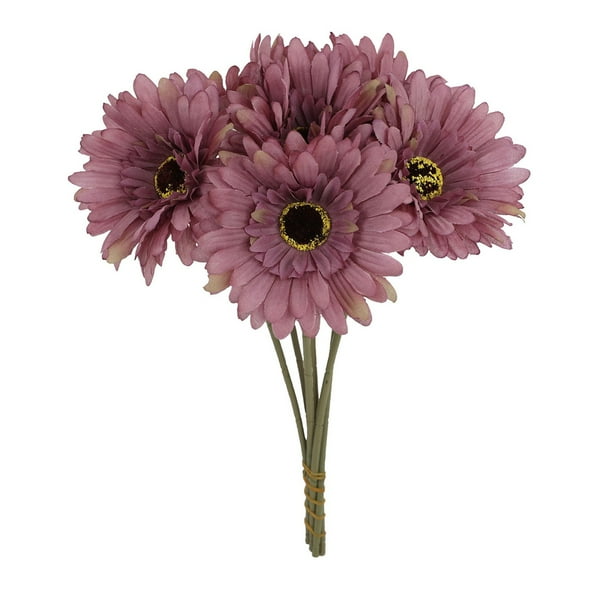 Juego de 6 Piezas de Flores de Seda de Crisantemo Artificial de 10,23 Pulgadas, Adecuado para el Día de la Madre, Pascua, Cocina Familiar, Decoración de Boda