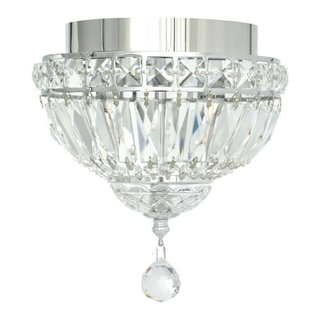 CWI Lighting Stefania 2 Light Metal Bowl Flush Mount in Chrome