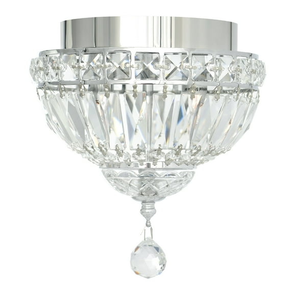 CWI Lighting Stefania 2 Light Metal Bowl Flush Mount in Chrome
