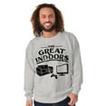 thumbnail image 3 of Great Indoors Couch Potato Gamer Nerd Men's Big & Tall Crewneck Sweatshirt Brisco Brands 2X, 3 of 5