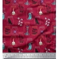 thumbnail image 1 of Soimoi Satin Silk Fabric Ghost,Skull & Witch Halloween Print Fabric by The Yard 42 Inch Wide, 1 of 1
