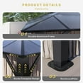 thumbnail image 6 of Solumia 10' x 12' Hardtop Gazebo with Polycarbonate Double Roof, Curtains & Netting, Aluminum Frame, UV & Rust Resistant, 6 of 7