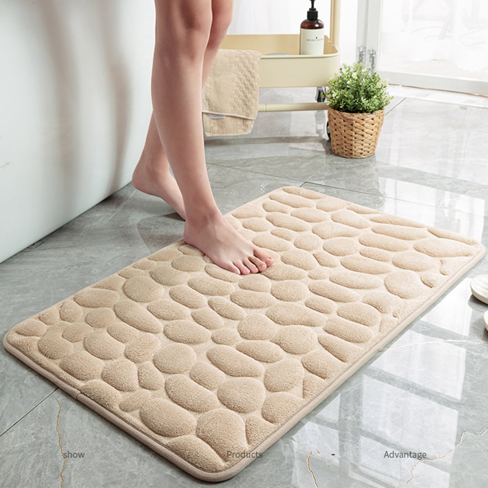 AURIGATE Super Absorbent Floor Mat,Pebble Embossed 3D Doormat Mat Rugs  Memory Foam Bath Mat Non-Slip Entrance Rug for Living Room Bathroom Kitchen