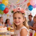 thumbnail image 7 of Msgweeeg Headbands Easter Decorations Easter Wreath Headband Bunny Ear Headband forest Style Floral Headband Artificial Flower Hair Accessory., 7 of 7