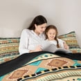 thumbnail image 5 of jejeloiu Western Tribal Aztec Full Size Comforter Sets,Yellow Cyan Bedding Sets For Men Women Reversible 3pcs, 5 of 8