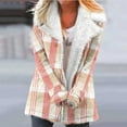 thumbnail image 2 of Winter Warm Zip Up Caots for Womens Fashion Plus Size Plaid Printed Fashionable Long Sleeved Pocket Composite Plush Button Coat, 2 of 5