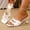 White, variant on Women's Pointed Toe Bow Mules Spool Heel Non-Slip Comfortable Slide Sandals Summer Black 9