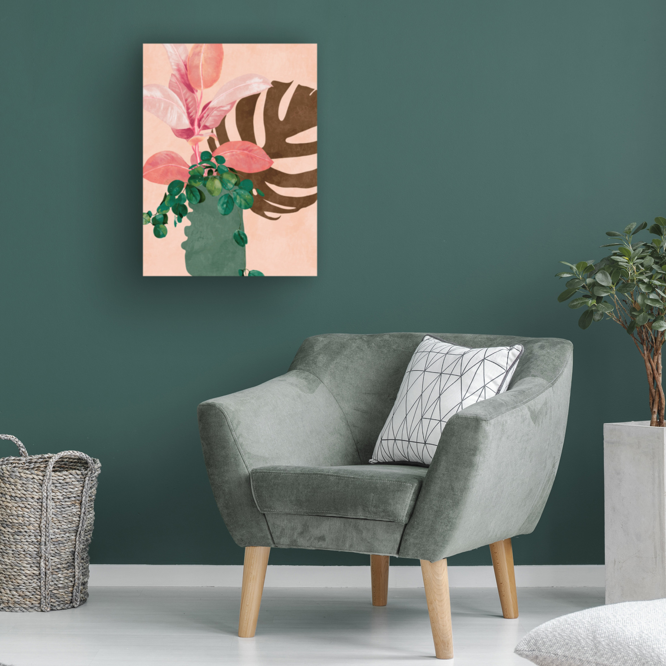 Trademark Fine Art Ana Rut Bre Leaves More 6 Pink Canvas Wall Art