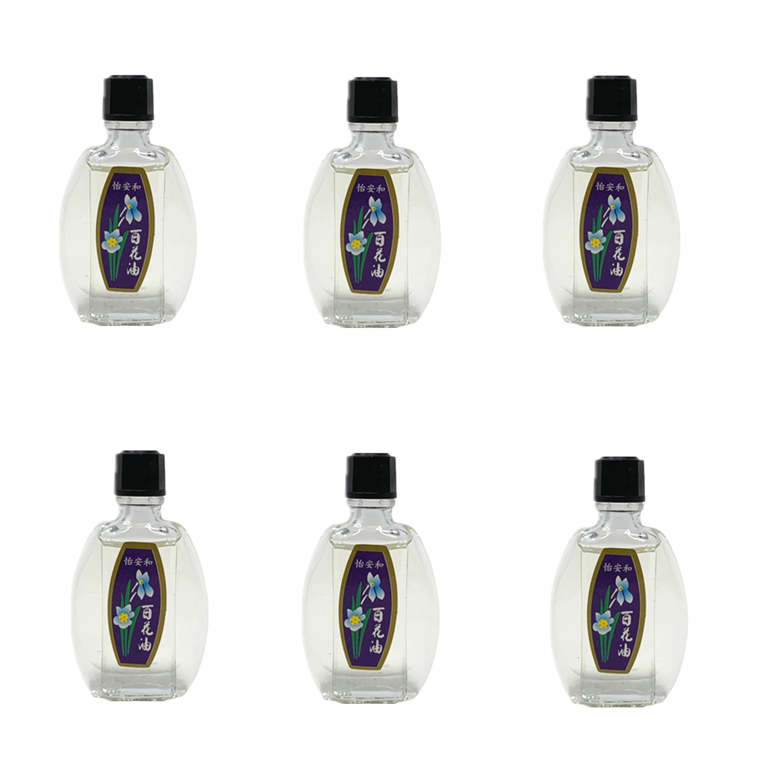6 Pcs White Flower Analgesic Balm Oil Yee On Wo Embrocation 5mL (0.17oz