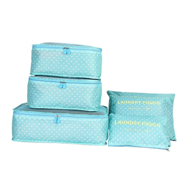 Bolsas organizadoras de equipaje, bolsas de almacenamiento de viaje, juego de bolsas organizadoras de maletas para viajes, baño, 6 uds. , Verde