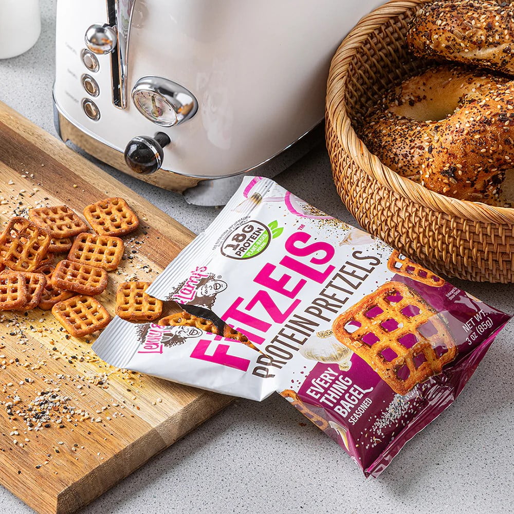 Lenny and Larry's Fitzels Protein Pretzels, Everything Bagel, 20g Protein, 3oz