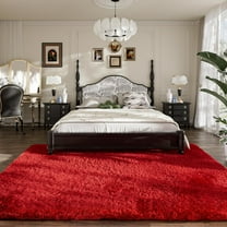 Area Rugs for Living Room, Fluffy Red 8x10 Clearance Bedroom Rug, Large Throw Shag Carpet for Nursery, Kids, Playroom Home Decor