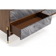 Limari Home Metcalf Veneer and MDF Wood Bedroom Dresser in Walnut/Gray