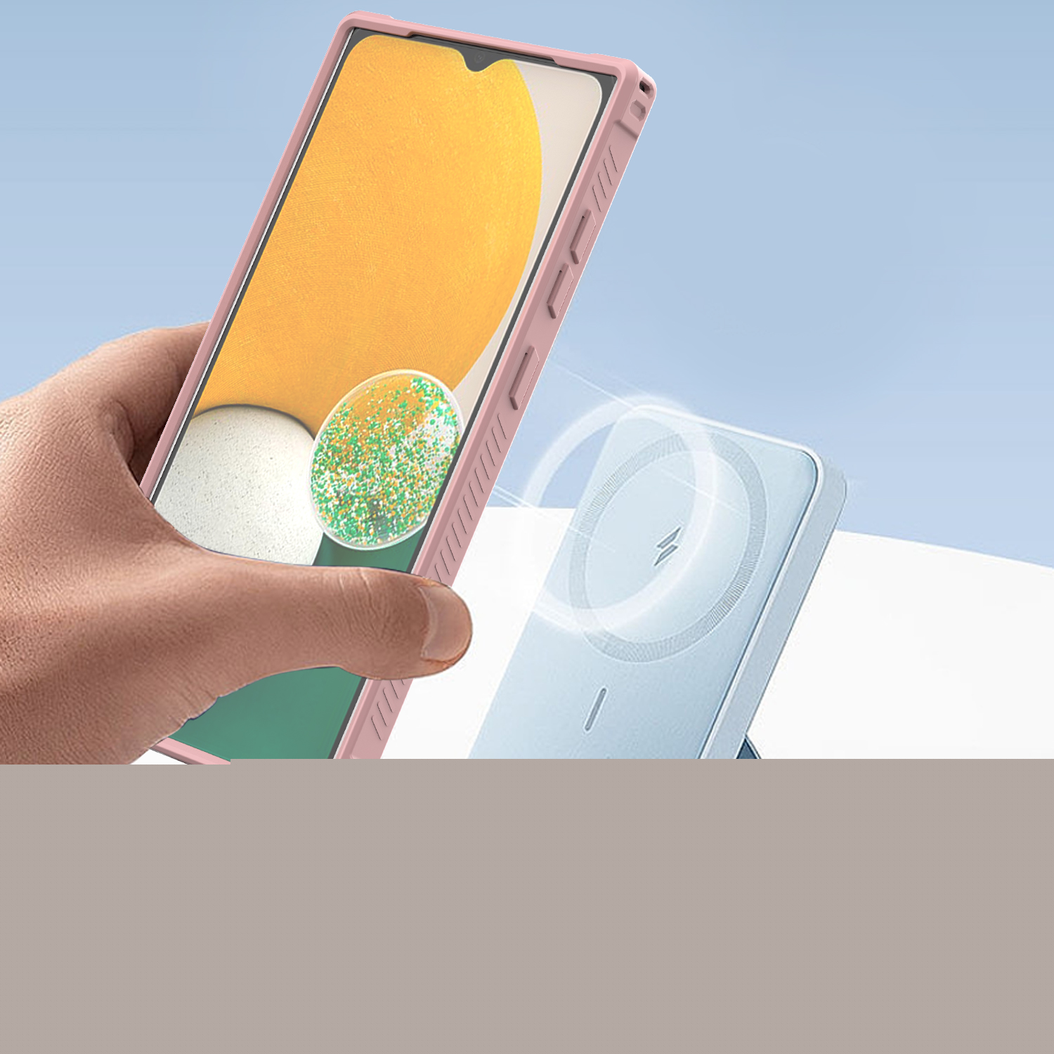 thumbnail image 4 of Enhanced Magnetic for Samsung Galaxy S24 Case - Wireless Charging - Military-Grade Drop Tested,Compatible with MagSafe,Slim Fit Shockproof Translucent Hybrid Corner Protection Cover,Pink, 4 of 9