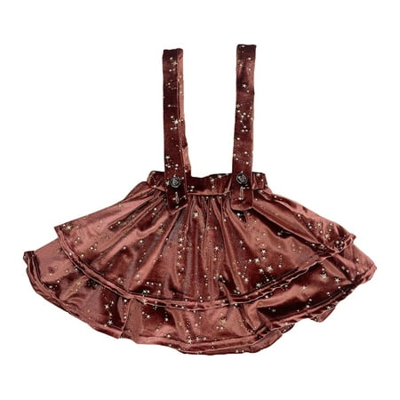 

Toddler Girl s Double Suspender Skirt Velvet Short Skirt Children s Velvet Star Suspender Skirt For 0 To 6 Years Dresses For Girls