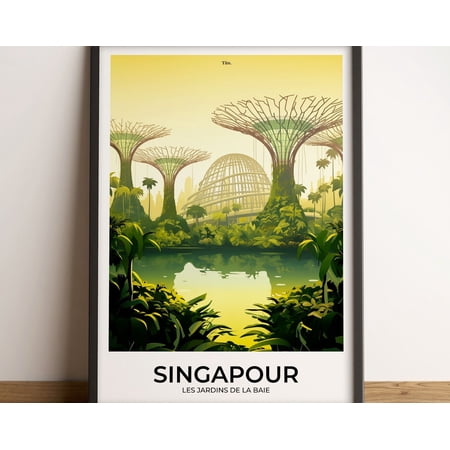 SINGAPORE poster · Singapore travel poster · Singapore art print · Singapore vintage travel poster · Urban landscape · izable gift, 8x12 UNFRAMED