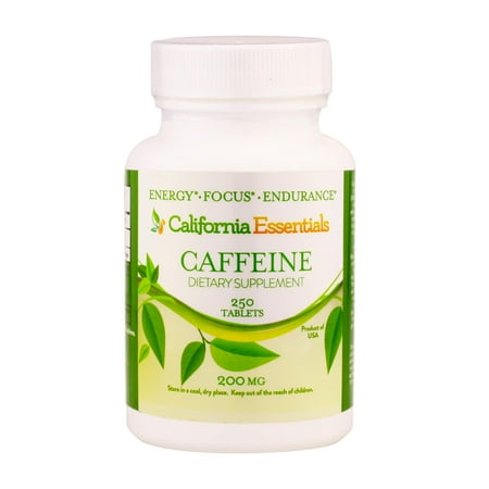 California Essentials Caffeine Pills – Energy Focus and Endurance Booster, Maximum Potency 200mg (250)