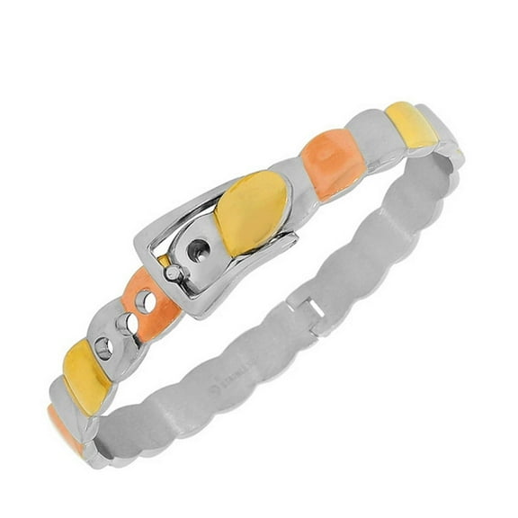 Stainless Steel Gold-Tone Silver-Tone Bangle Bracelet