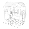 thumbnail image 5 of Bellemave Kids Bunk Bed Twin Over Twin, Wooden House Bunk Bed with Roof and Windows, Floor Bunk Beds for Kids Teens Girls Boys, No Spring Box Required (Gray), 5 of 8