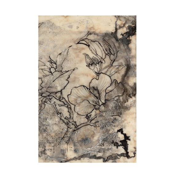 Trademark Fine Art Jennifer Goldberger Tattooed Floral I Canvas Wall Art - 12x19