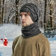 thumbnail image 5 of iHPH7 Hat and Scarf Set Knit Beanie Warm Hat Warm Beanie Fleece Neck Gaiter Snow Caps Neck Warmer Black One Size, 5 of 9