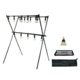 thumbnail image 3 of koolsoo Camping Storage Shelf Folding Storage Shelf Black Camping Metal Frame Heavy Duty Storage Rack Picnic Hanging Rack for Outdoor C, 3 of 9