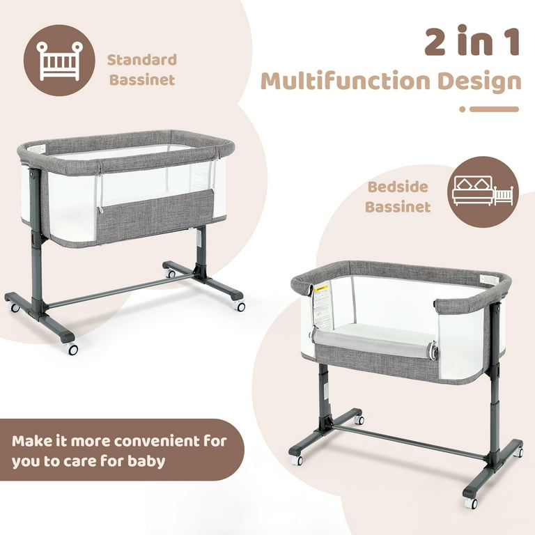 BABYL セット AILEEKISS Baby Bassinet with Wheels, Height Adjustable