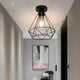 thumbnail image 2 of Lámpara colgante de techo industrial con jaula de metal y diamantes, estilo retro, para sala de estar, dormitorio, decoración del hogar y la cocina (negro) |UHOH, 2 of 5