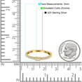 thumbnail image 4 of Yellow Tone, Simulated Cubic Zirconia Size-6 Half Eternity Baguette Cut Ring Wedding Engagement Band Round CZ 925 Sterling Silver, 4 of 7