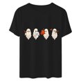 thumbnail image 4 of Cadeau de Saint-Valentin pour Femmes, T-shirt Décontracté à Manches Courtes et Col Rond avec Imprimé Arbre de Noël, 4 of 6