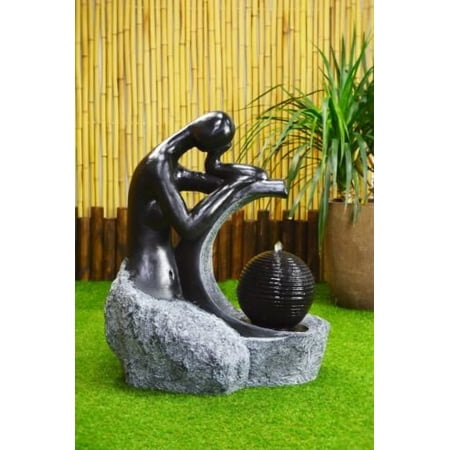 - ASC Granite Lady & Ball Fountain with Solar Water Pump Kit