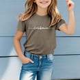 thumbnail image 2 of Kids Girls T Shirts Bronze Printed Toddler Girl Short Sleeve Shirt Casual Little Girls Summer Clothes Girls Clothing Size 3-4 Years, 2 of 4