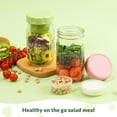 thumbnail image 5 of 4 Pack Glass Salad Jars with Lids Meal Prep, Leakproof Container for Lunch, with Wet/Dry Separation Cups, 32oz Mason Jars (Pink/Orange/Sky Blue/Olive Green), 5 of 12