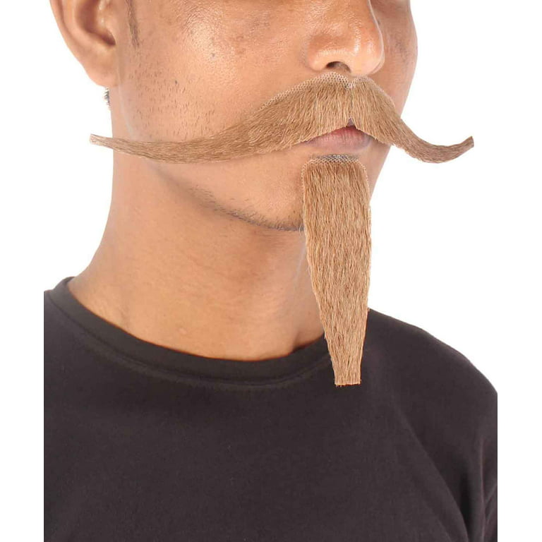 Hpo Men's Relief Pitcher Rollie Mustache Set Black Cosplay Facial Hair