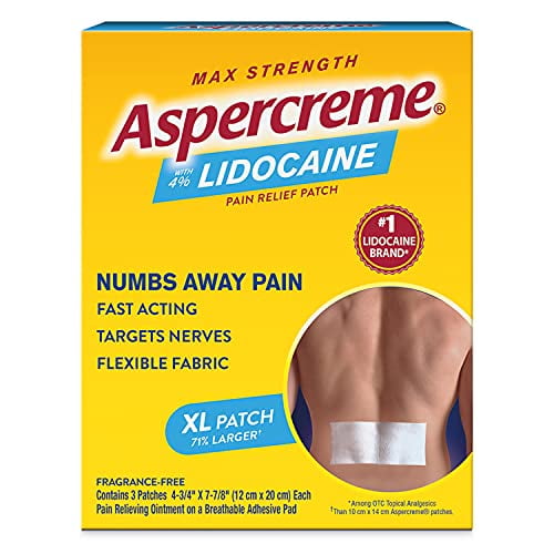 Aspercreme Max Strength Lidocaine Pain Relief Patch XL (3 Count), Odor