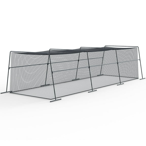 Collapsible 40ft Professional Batting Cage, Heavy-Duty Steel Frame & UV Net for Baseball & Softball, Indoor/Outdoor Use
