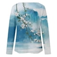 thumbnail image 5 of T-shirts à Manches Longues Col Rond pour Femmes Hauts Tunique Imprimée Florale Tendance Hauts Décontractés Amples Confortables Chandails en Molleton Blouses, 5 of 5