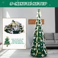 thumbnail image 4 of Fully Decorated Green Pop-Up Christmas Tree with LED Lights & Remote Control, 7ft Pre-Lit Green Xmas Tree w/ Golden & Silver Decorations, Quick Assembly for Home or Office Decor, 4 of 9