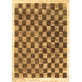 thumbnail image 1 of Ahgly Company Indoor Rectangle Checkered Brown Modern Area Rugs, 7' x 10', 1 of 4