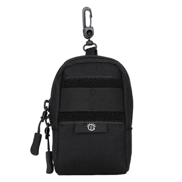 Soidarity Bolsa adjunta pequeña bolsa colgante enganchable al aire libre bolso de nailon teléfono móvil cigarrillos paquete multifunción Escalada Negro
